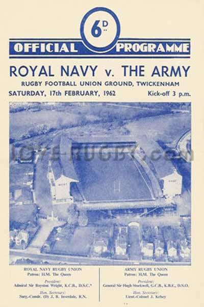 1962 Navy (UK) v Army (UK)  Rugby Programme